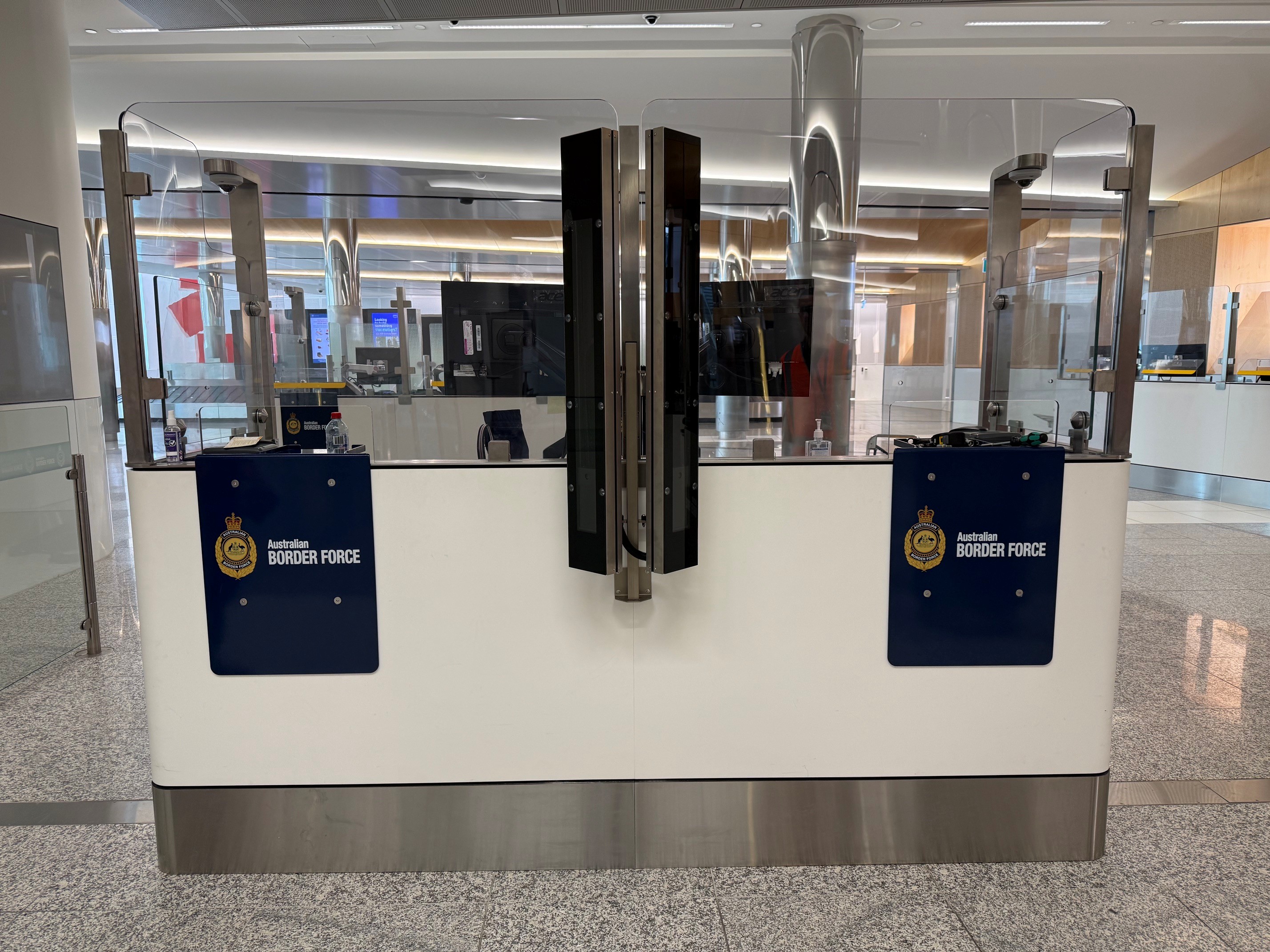 An image showing biometric cameras at the airport.