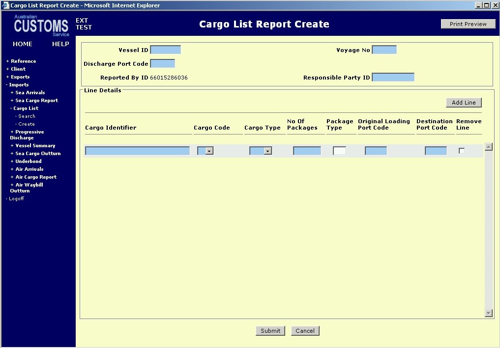 screen capture cargo list report create interactive screen