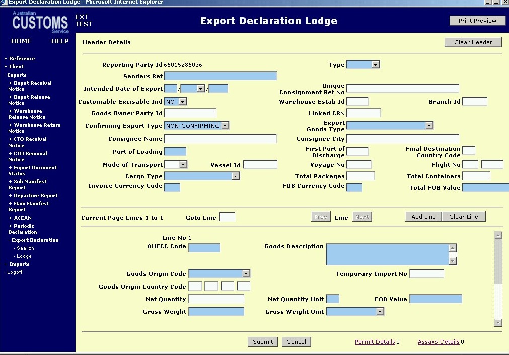 screen capture export declaration lodge