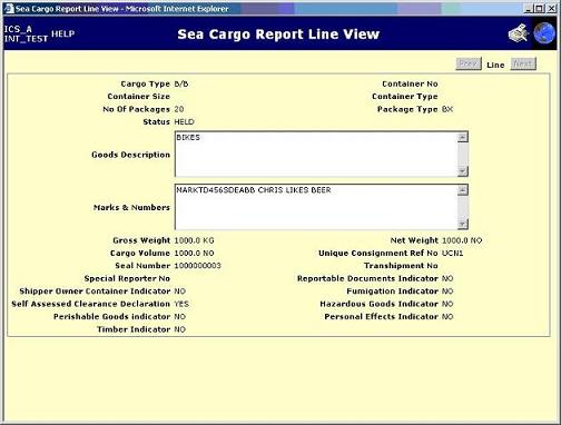 screen capture sea cargo report line view